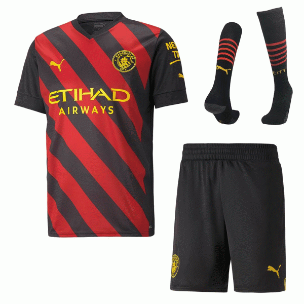 Manchester City Soccer Jersey Away Whole Kit(Jersey+Shorts+Socks) Replica 2022/23